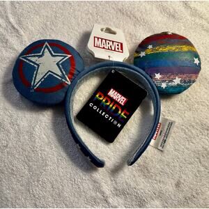 Disney Park Ears Marvel Captain America Pride Ear Headband New